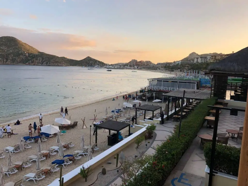 Casa Dorada beach view from room at dusk